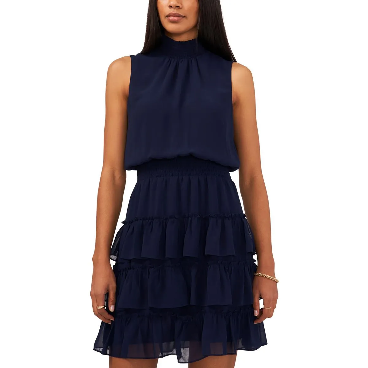 1.State Womens Ruffled Tiered Mini Dress