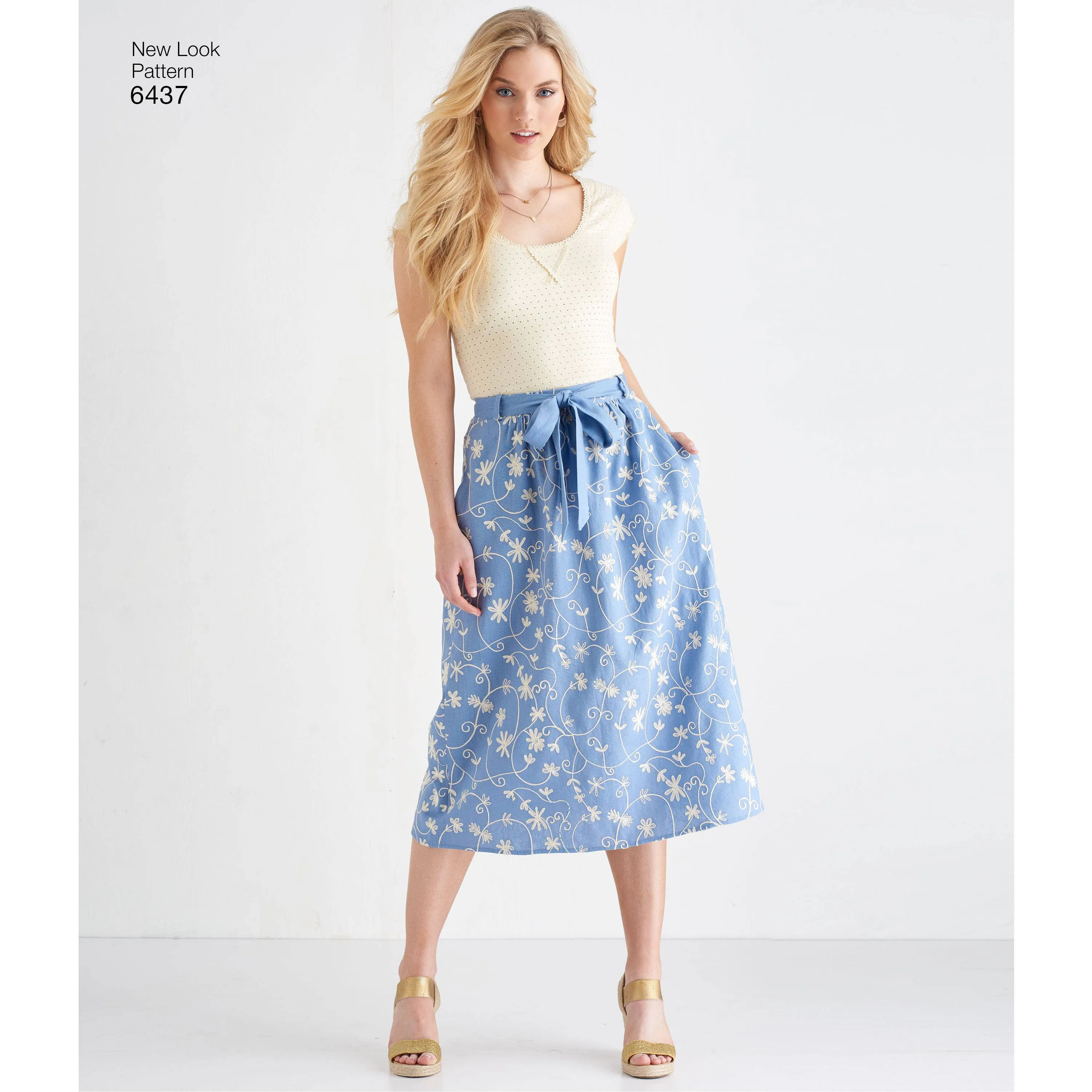 6437 Misses' Skirt in Two Lengths with Fabric Variations