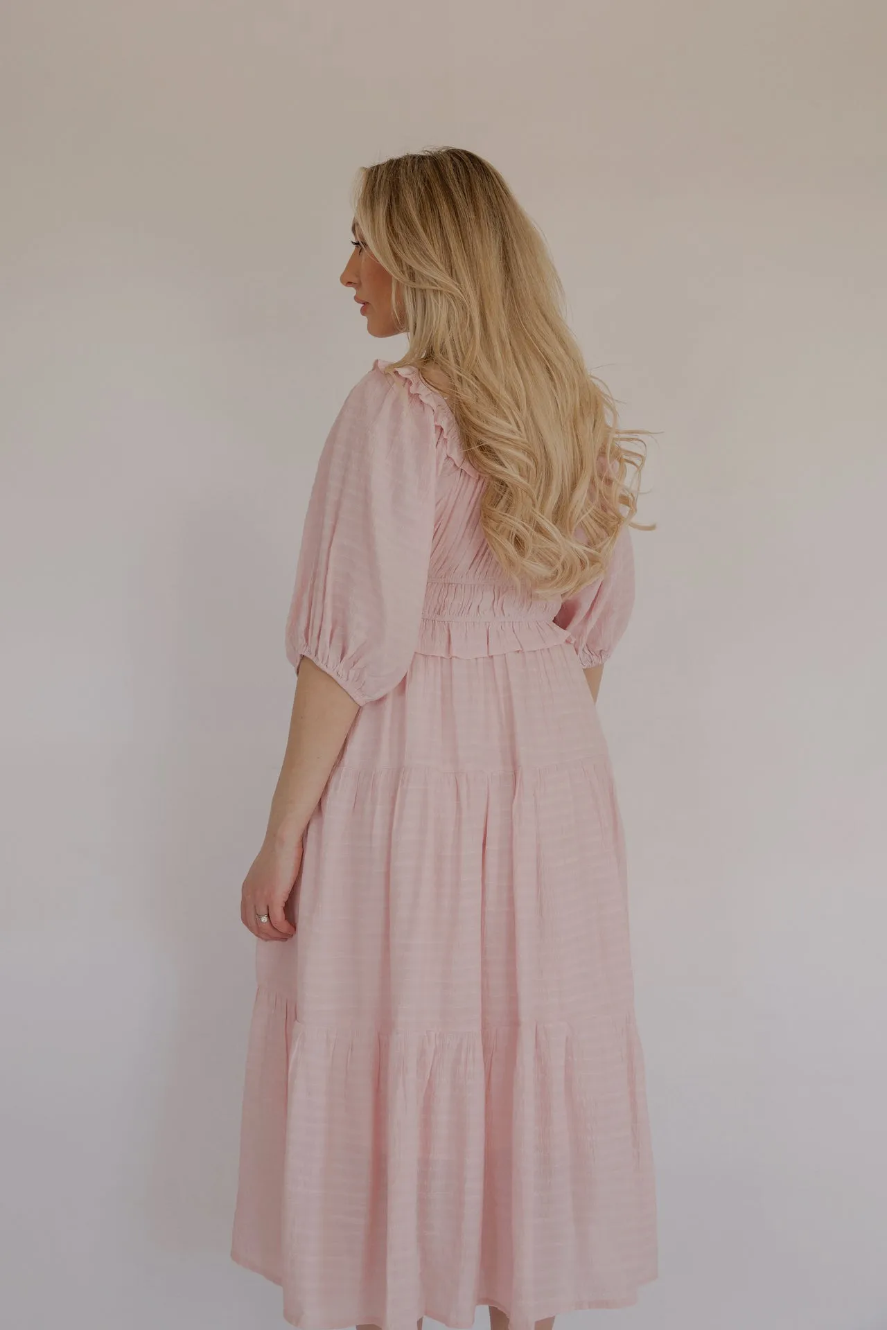 Alina Pink Midi Dress