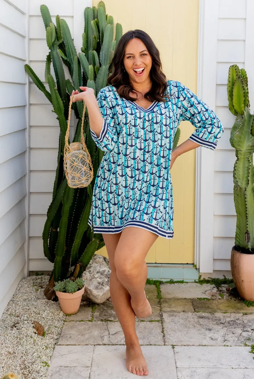 Anchor Cotton Beach Tunic Coverup