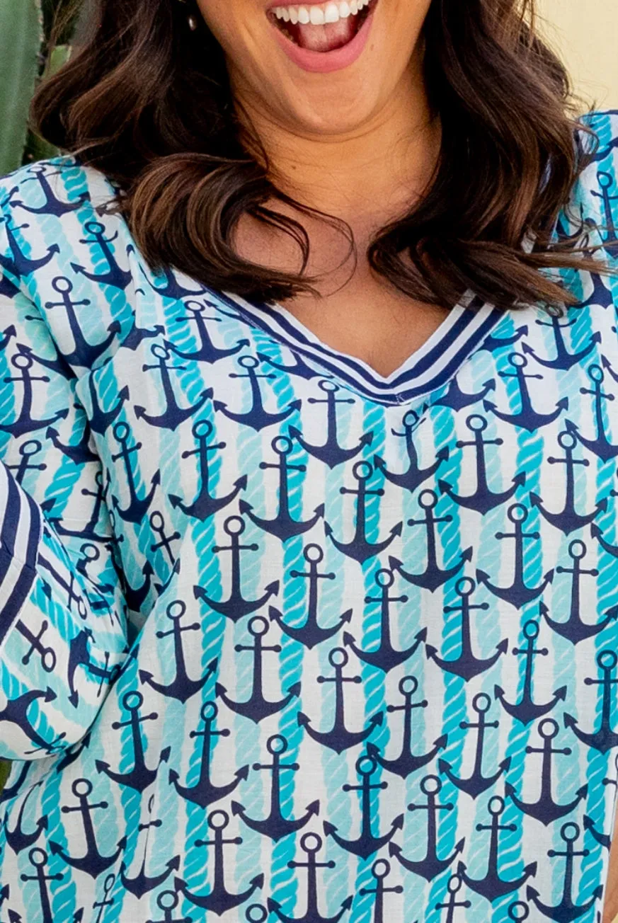 Anchor Cotton Beach Tunic Coverup