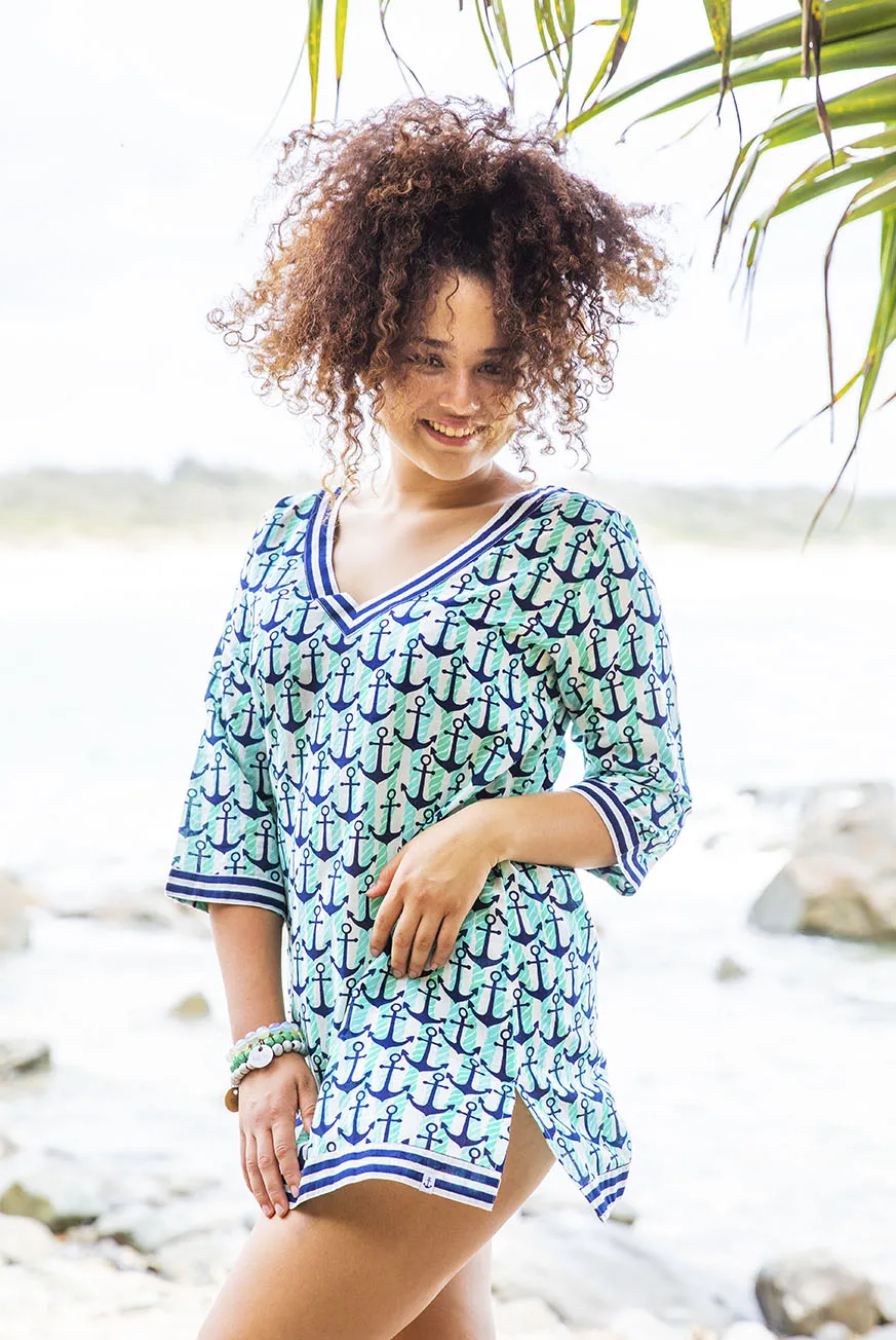 Anchor Cotton Beach Tunic Coverup