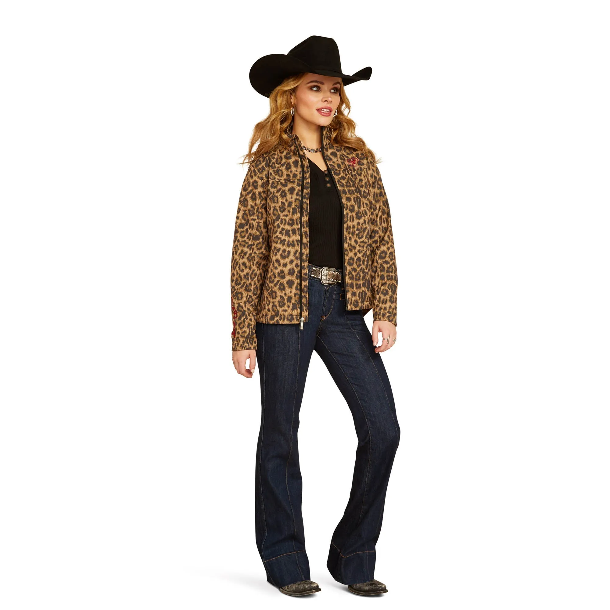 Ariat Women's Team Softshell Print Jacket, Lila Leopard