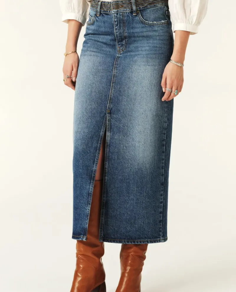 Ba&sh Math Blue Denim Skirt