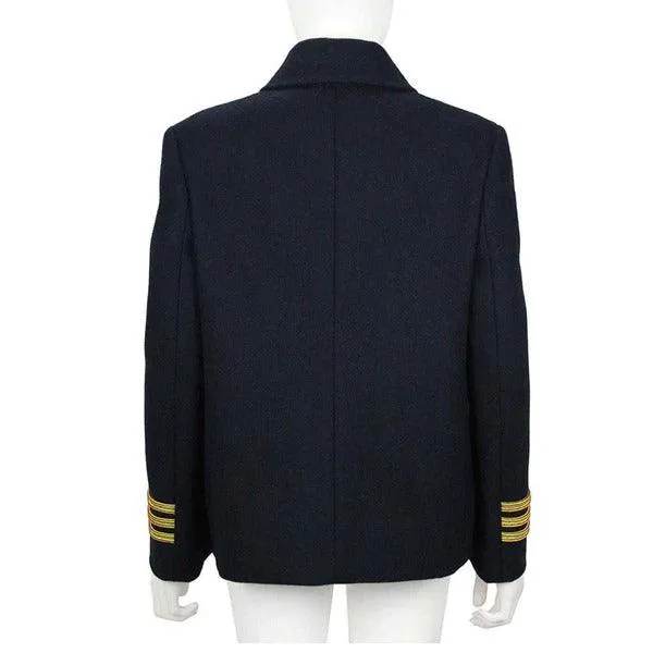 BALENCIAGA Navy Sailor Peacoat with Yellow Rope Trim | Size 40EU