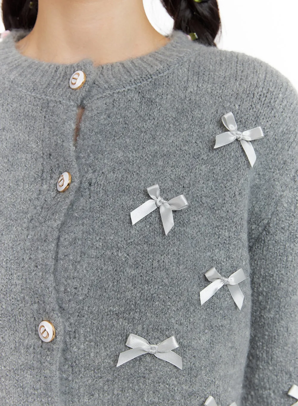 Balletcore Ribbon Button Up Sweater OJ418