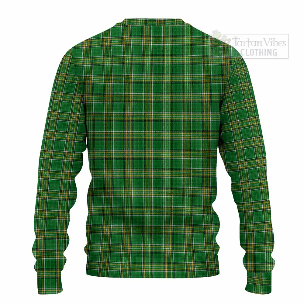 Bevens Irish Clan Tartan Knitted Sweater with Coat of Arms