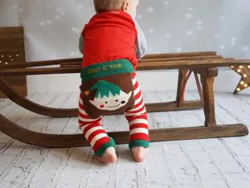 Blade and Rose Baby Fluffy Christmas Leggings, Elf