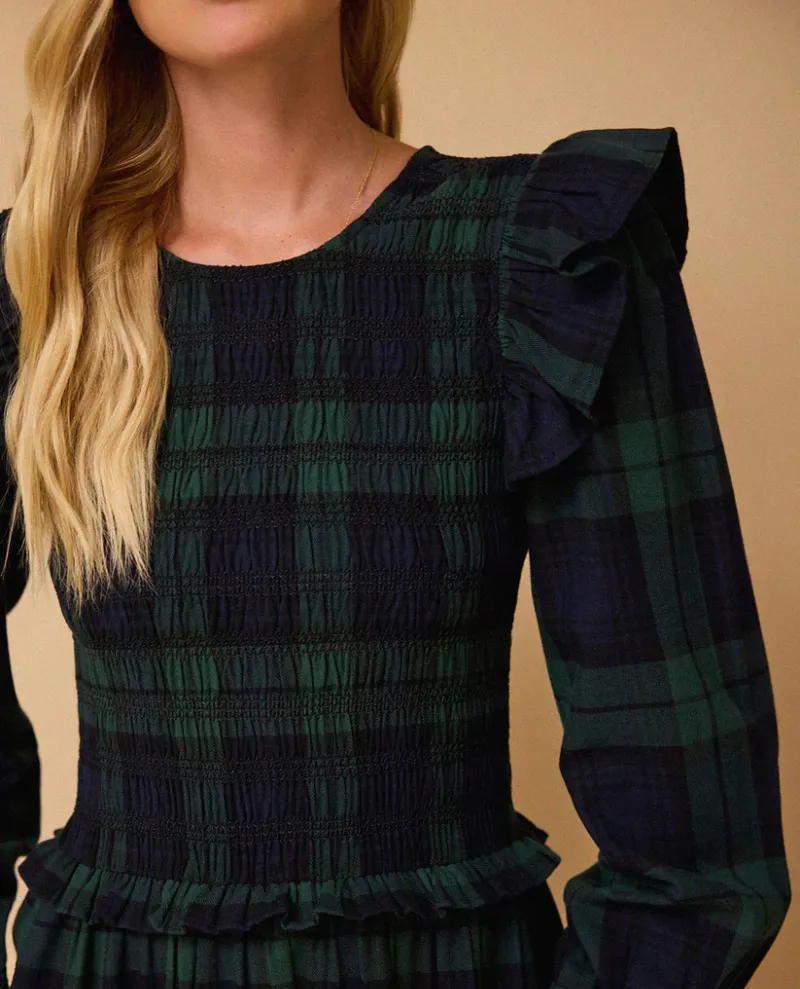 By Iris Freya Green Tartan Dress