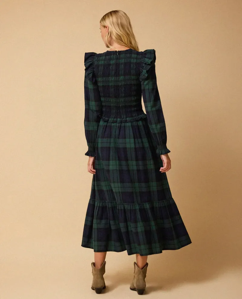 By Iris Freya Green Tartan Dress