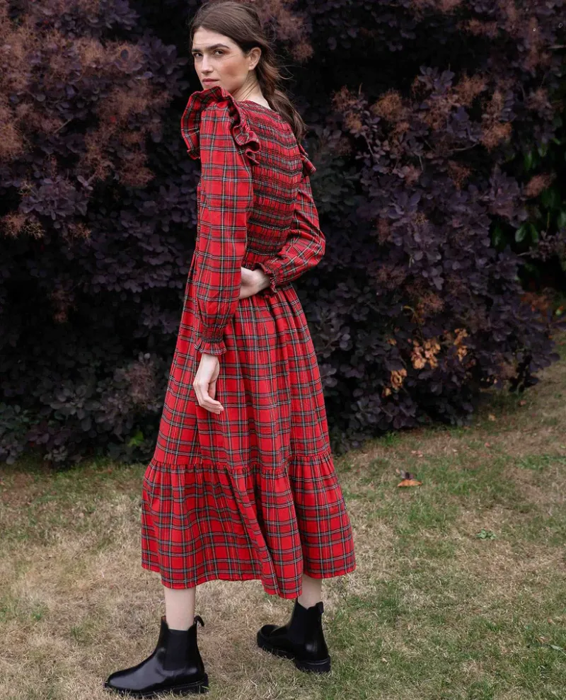 By Iris Freya Red Tartan Dress