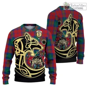 Byres (Byses) Tartan Ugly Sweater with Family Crest Celtic Wolf Style