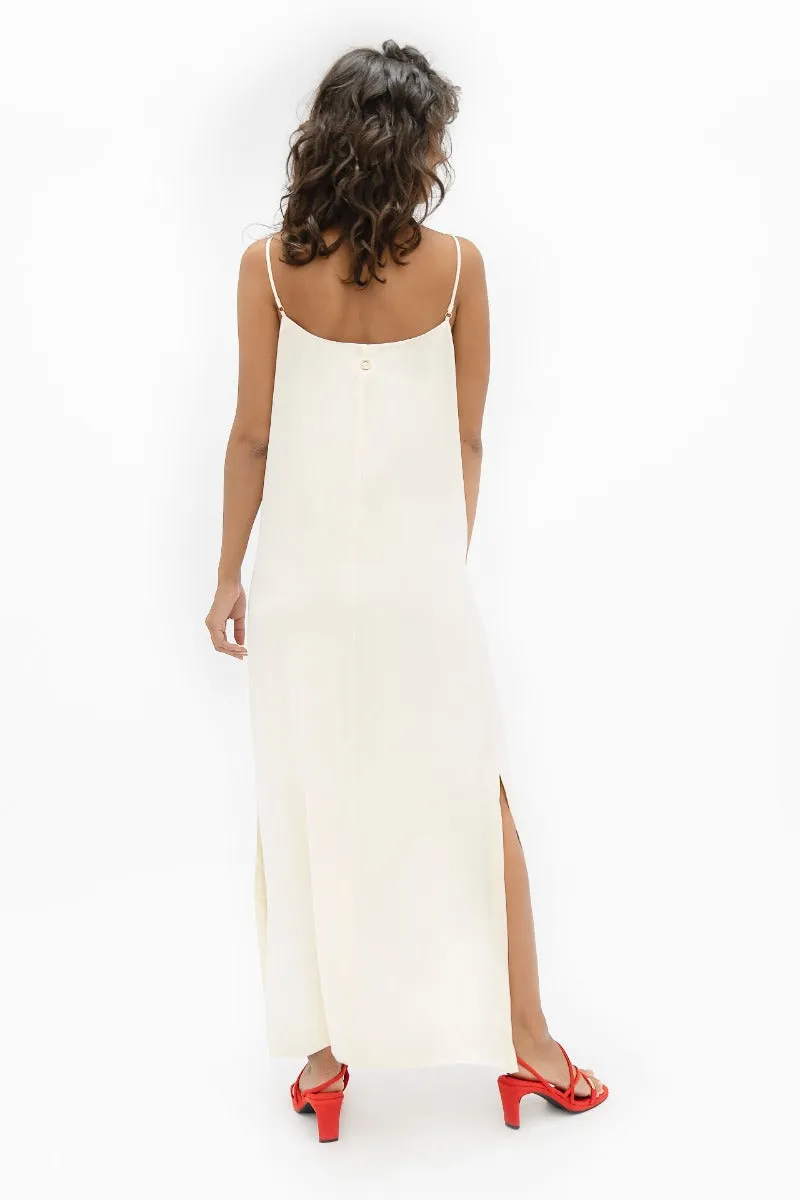 Calabar Slip Dress Pearl White