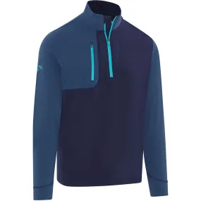 Callaway Aquapel Mixed Media 1/4 Zip Pullover - Peacoat