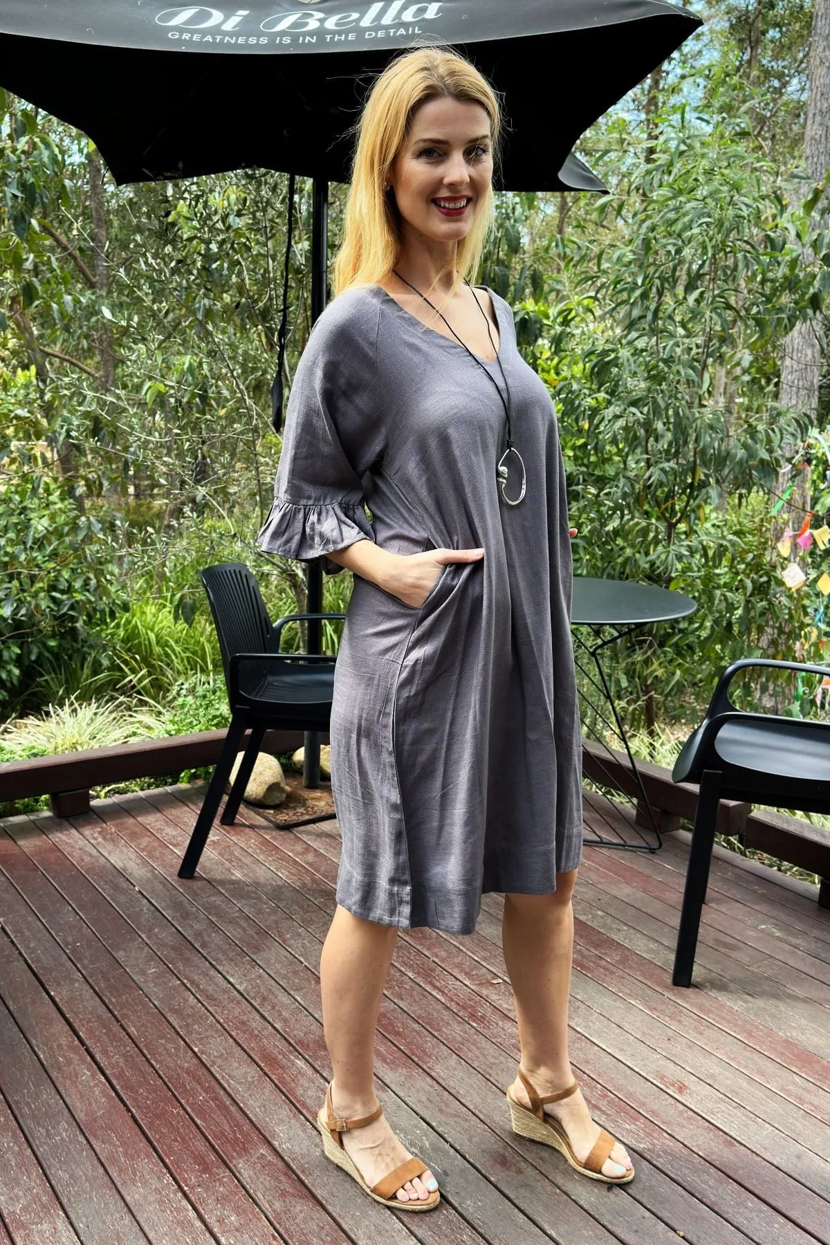 Charcoal Shift Tunic Dress