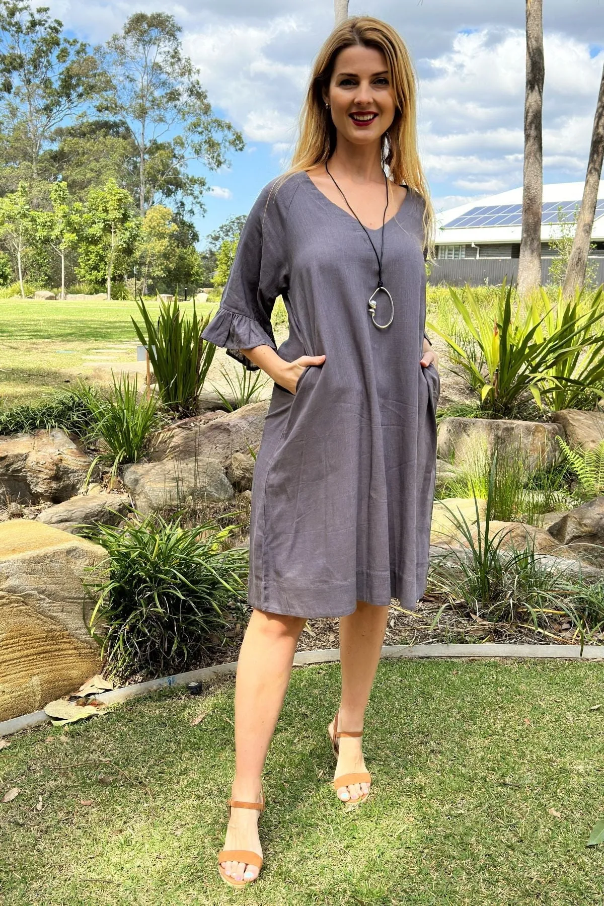 Charcoal Shift Tunic Dress