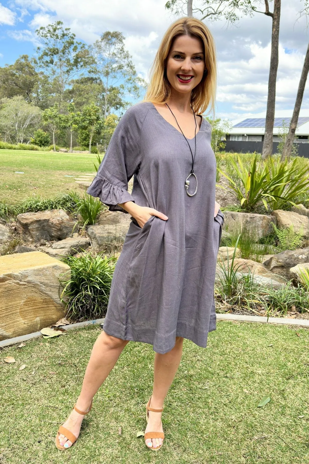 Charcoal Shift Tunic Dress