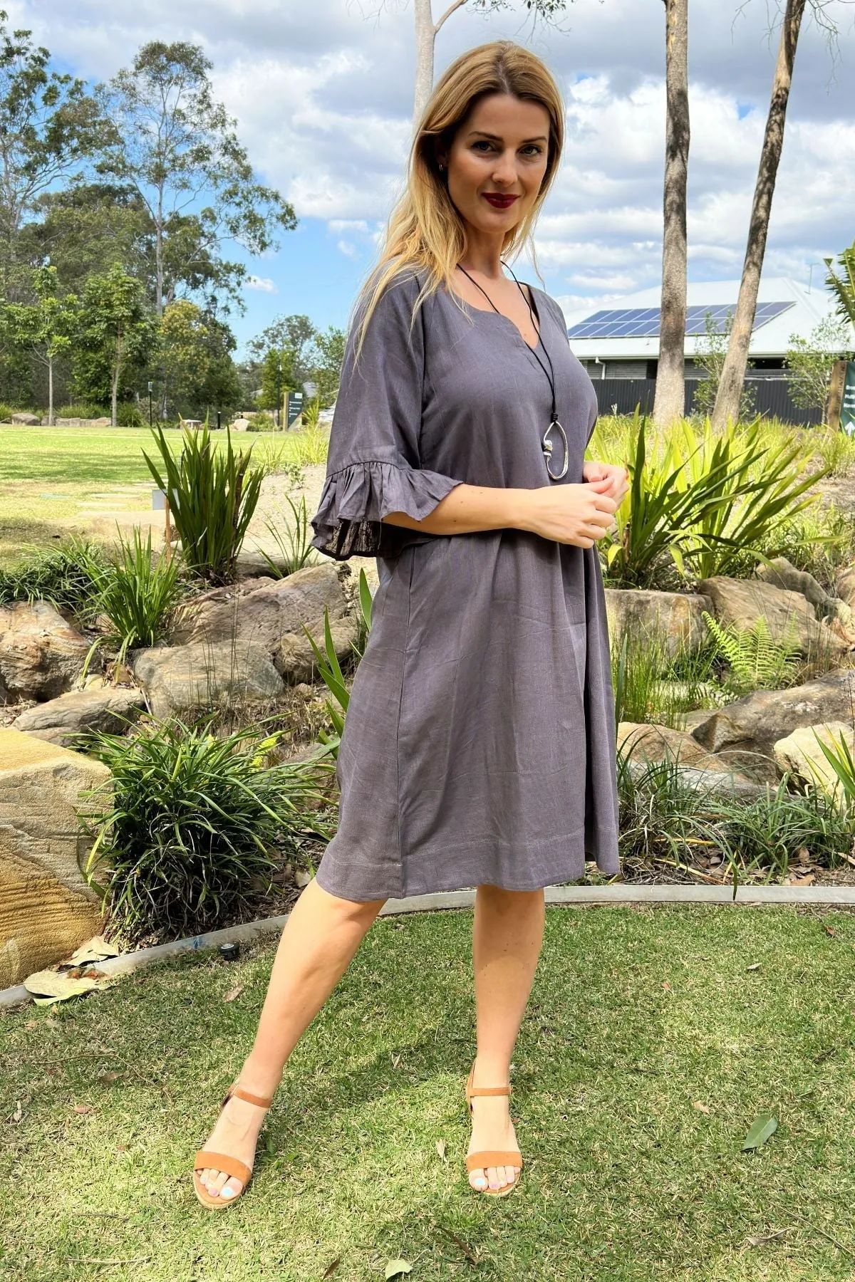 Charcoal Shift Tunic Dress