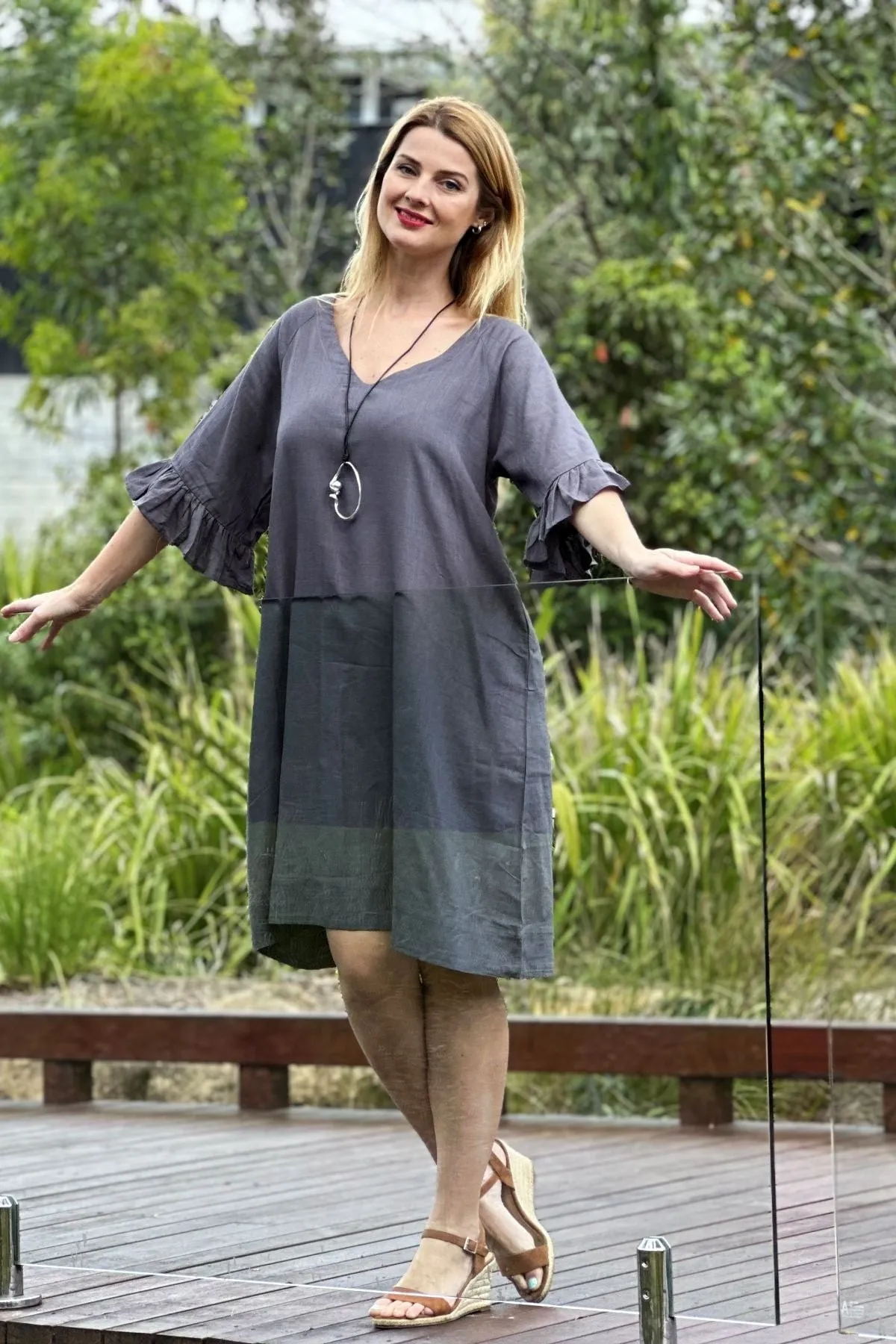 Charcoal Shift Tunic Dress