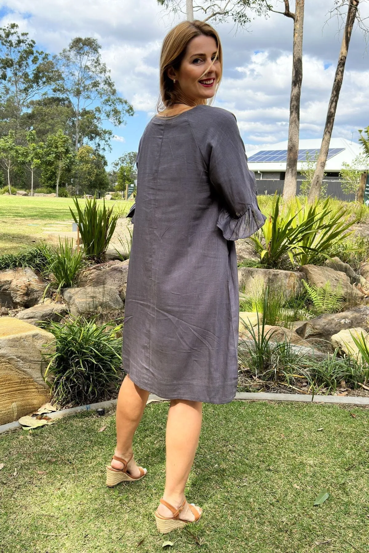 Charcoal Shift Tunic Dress