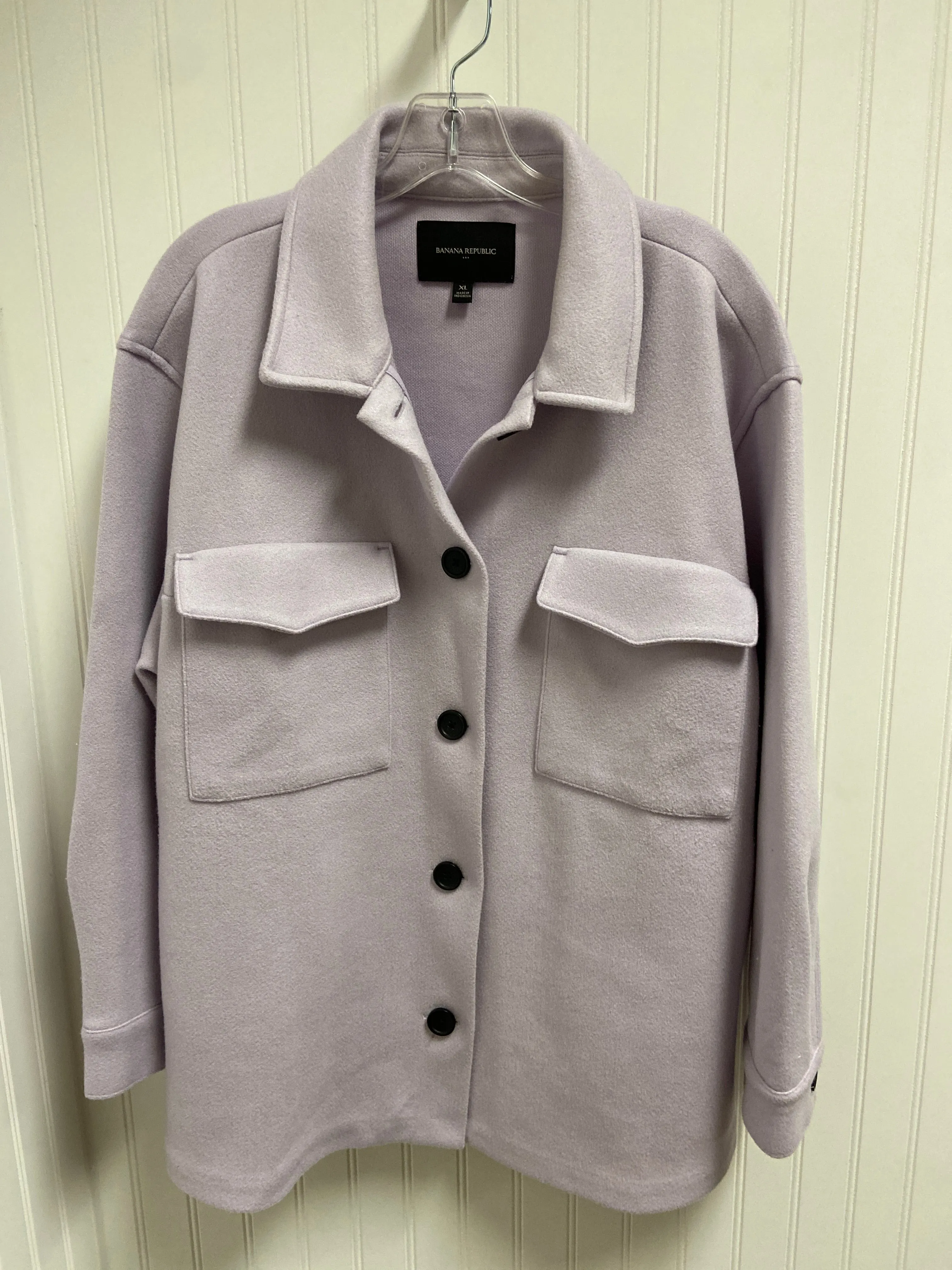 Coat Peacoat By Banana Republic In Purple, Size: Xl