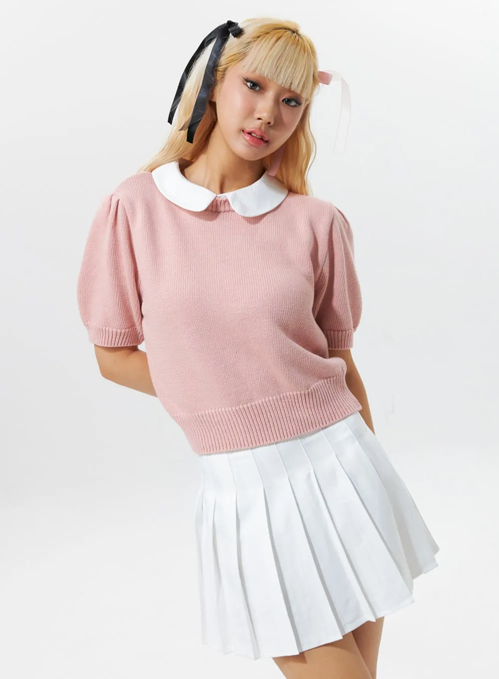 Collared Short-Sleeve Knit IG320