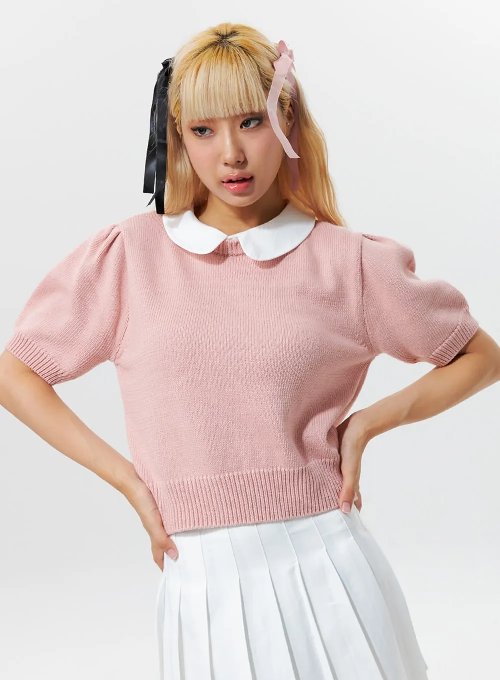 Collared Short-Sleeve Knit IG320