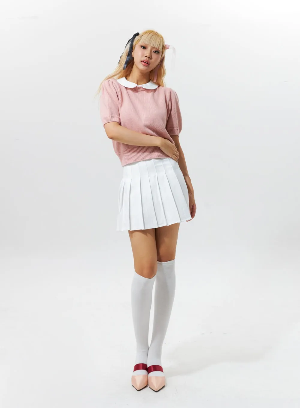 Collared Short-Sleeve Knit IG320