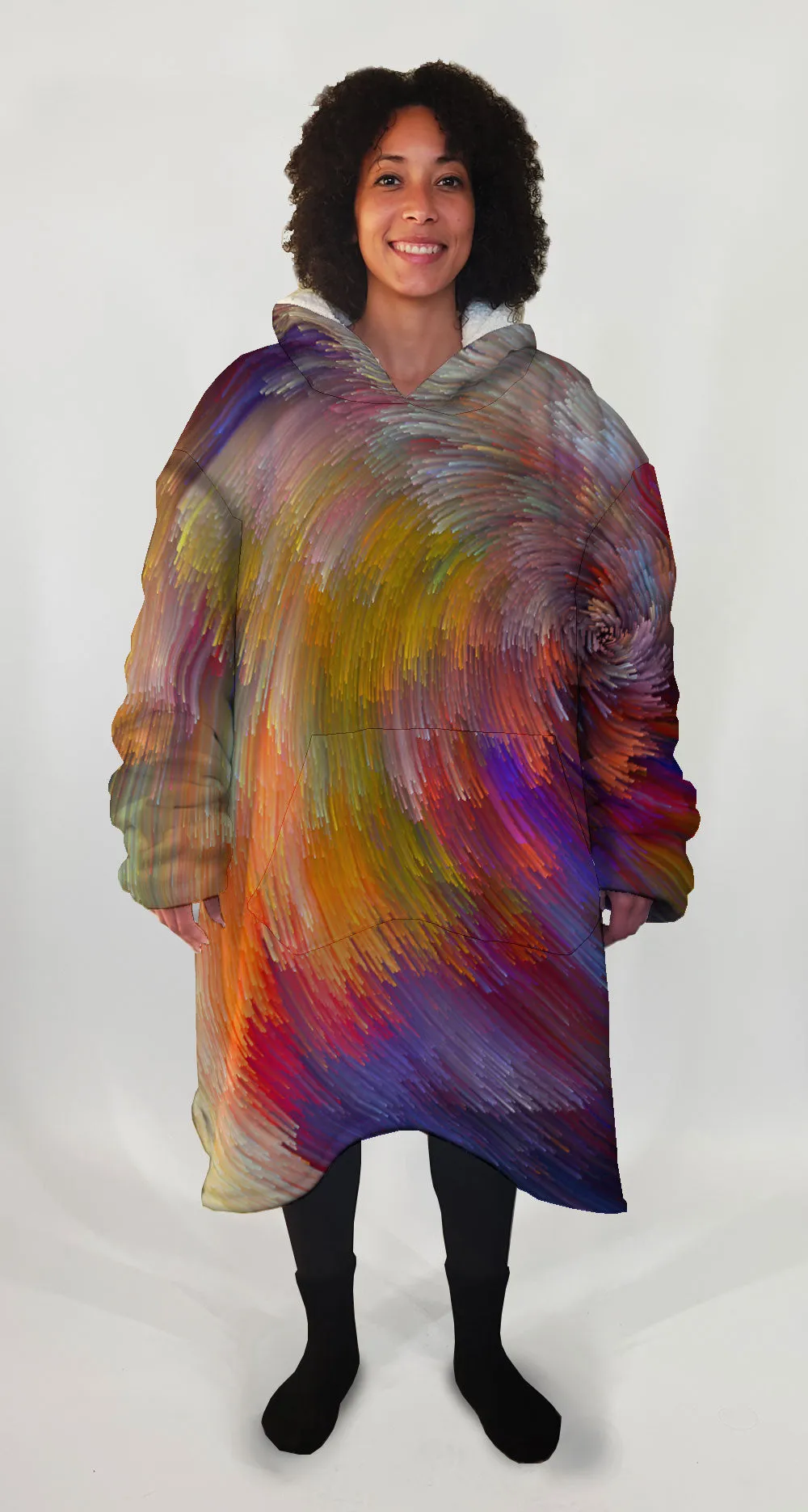 Colorful Painted Swirl Big Hoodie