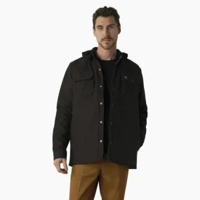 Dickies Skateboarding Canvas Shirt Jacket With Fleece Hood Black