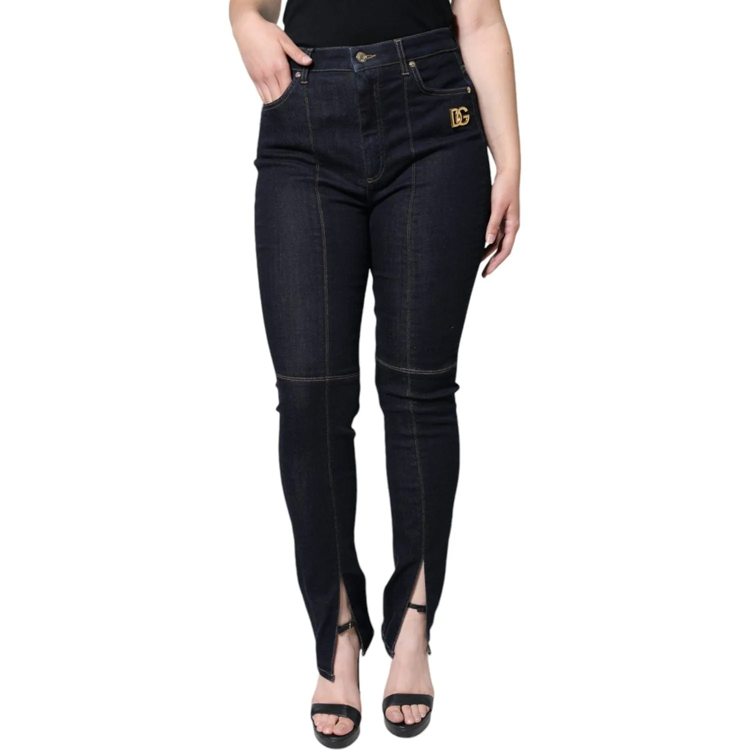 Dolce & Gabbana Black Cotton Blend Skinny Denim Jeans