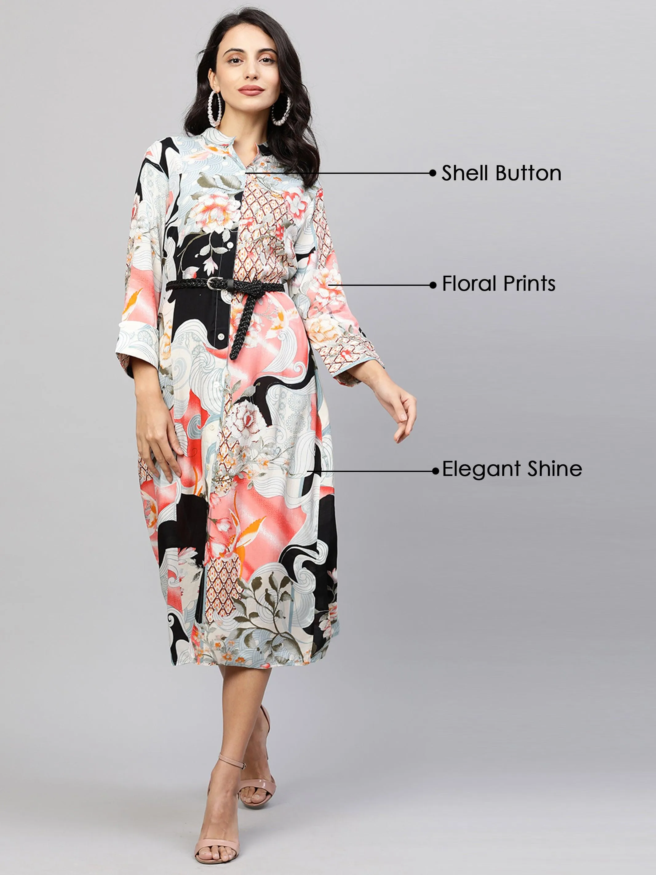 Dreamy Floral Printed A-Line Maxi Dress - Multi