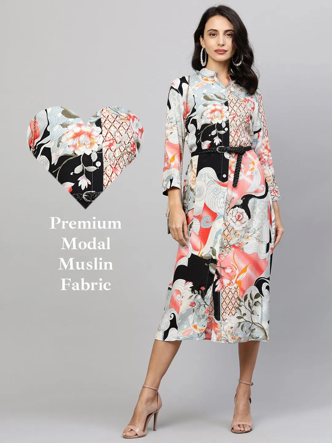 Dreamy Floral Printed A-Line Maxi Dress - Multi