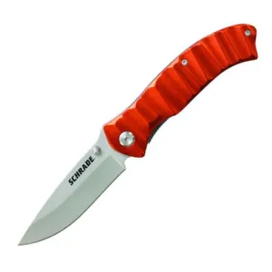 Drop Point Blade Orange Aluminum Handle