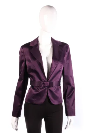 Edina Ronay Jacket Purple with Bow Design Belt Size 14