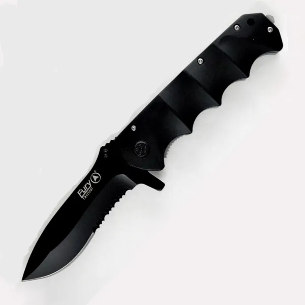 EMS 5" Black Partially Serr. W-Glass Pch