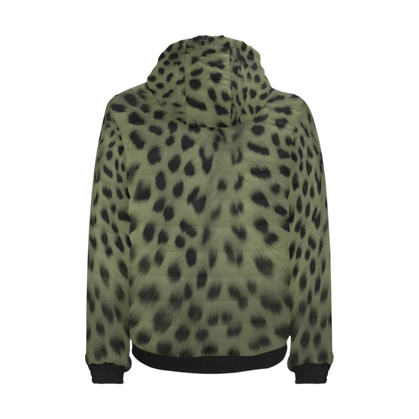 Forest Cheetah Men's Hooded Puffer Jacket