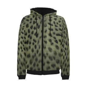 Forest Cheetah Men's Hooded Puffer Jacket