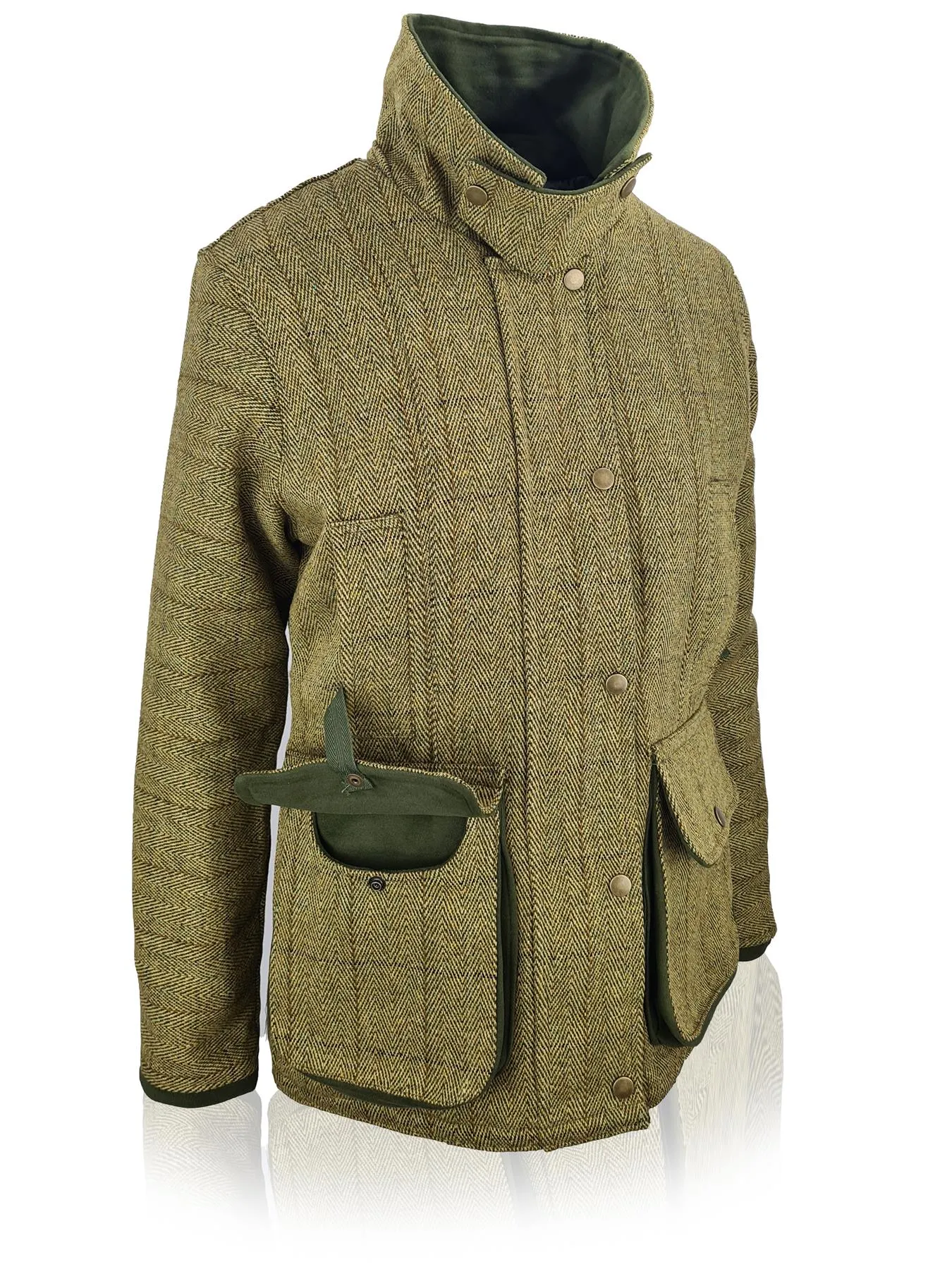 Hazy Blue Womens Quilted Derby Tweed Shooting Jacket