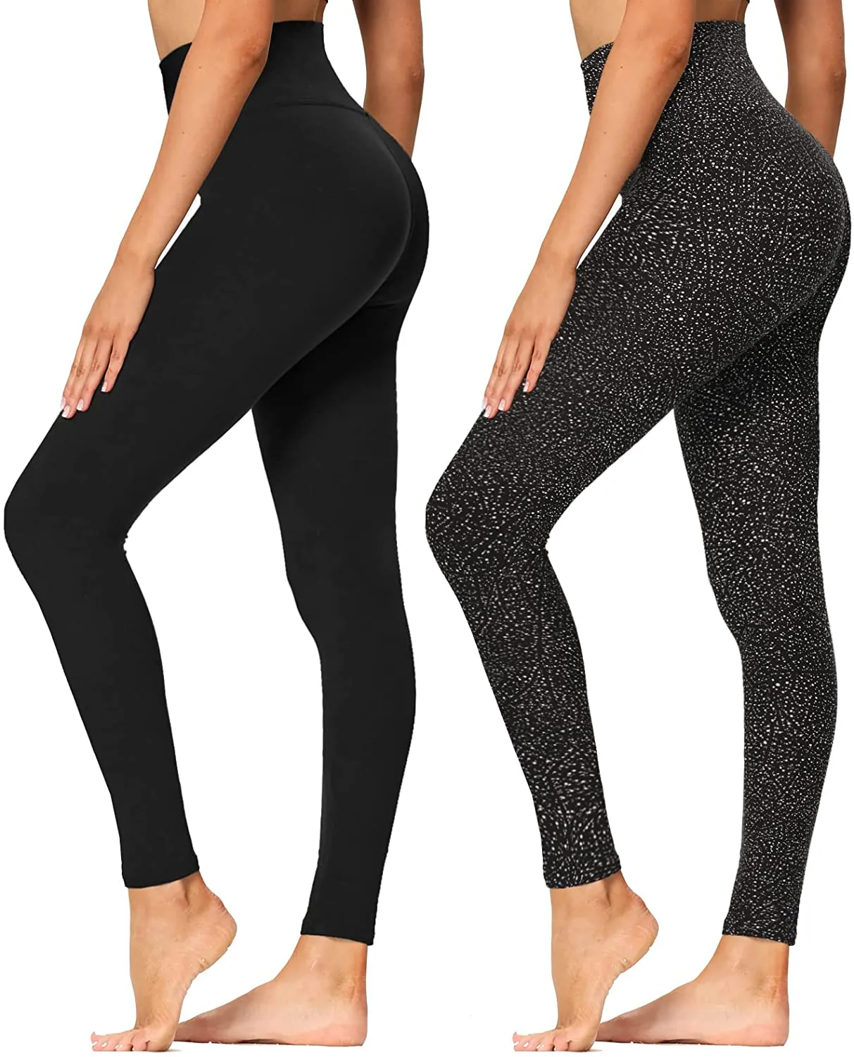 High Waisted Leggings for Women - Soft Athletic Tummy Control Pants for Running Cycling Yoga Workout - Reg & Plus Size