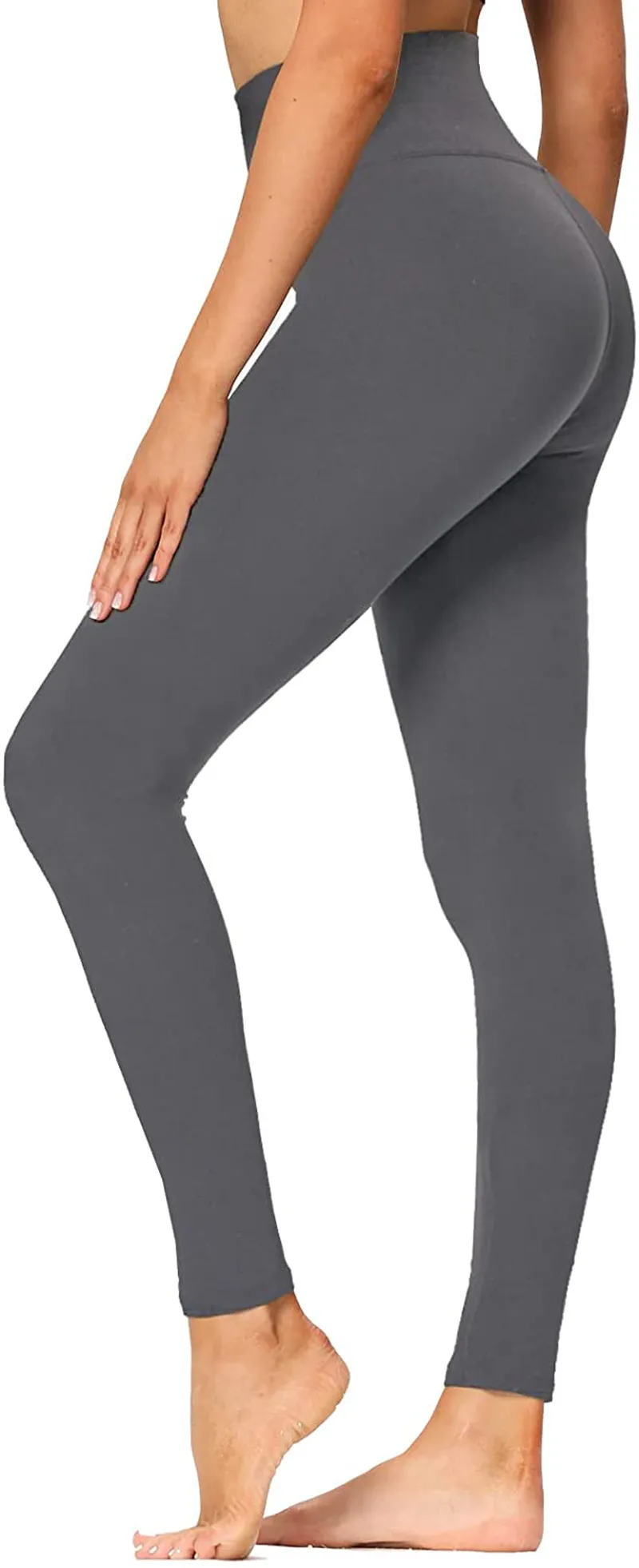 High Waisted Leggings for Women - Soft Athletic Tummy Control Pants for Running Cycling Yoga Workout - Reg & Plus Size