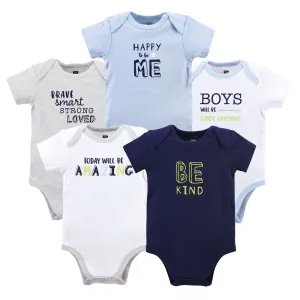 Hudson Baby Cotton Bodysuits, Be Kind Boy