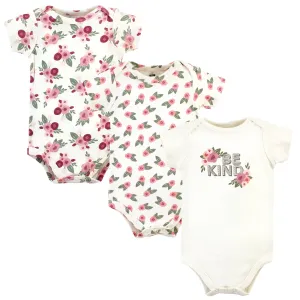 Hudson Baby Cotton Bodysuits, Be Kind Flower