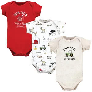 Hudson Baby Cotton Bodysuits, Farm Fresh