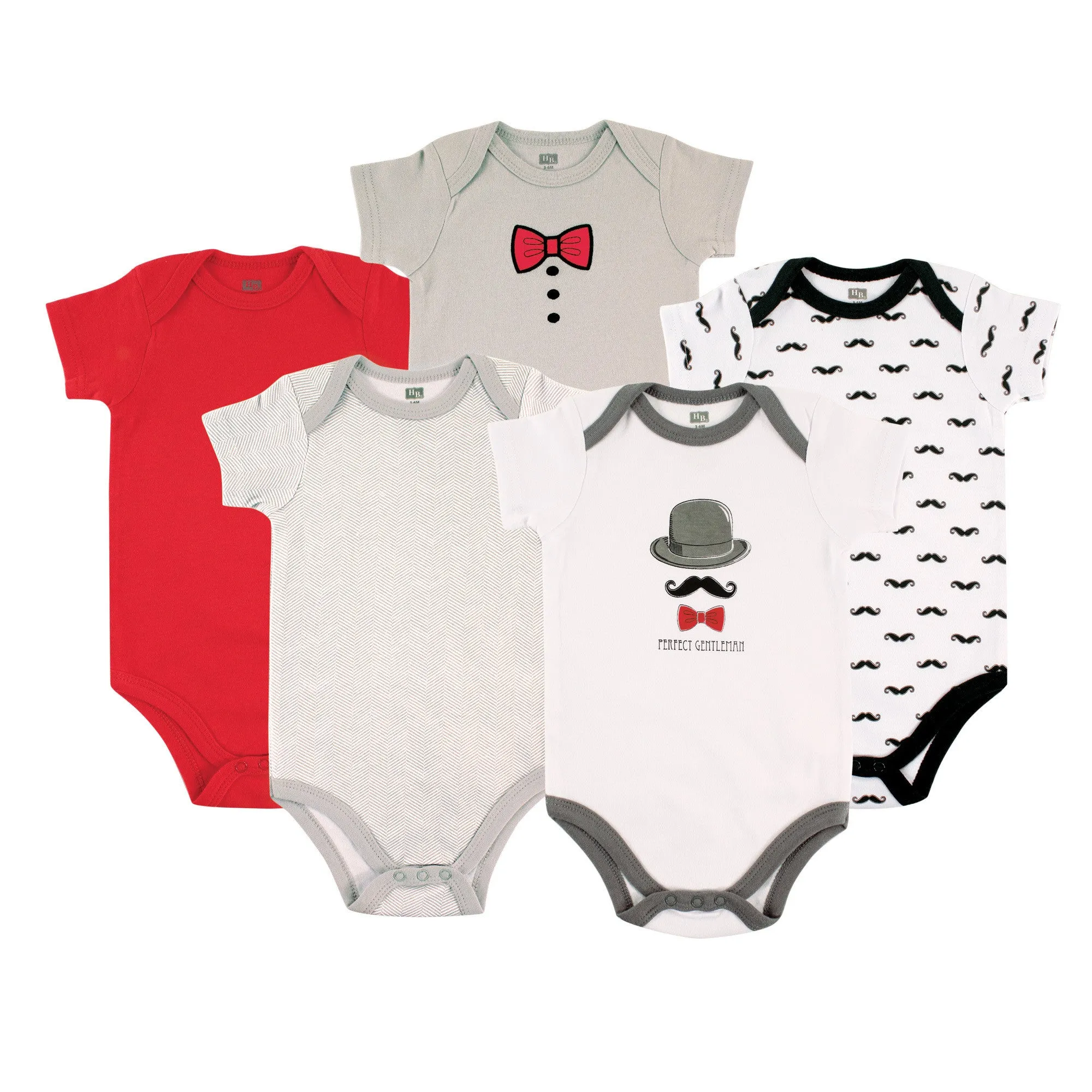 Hudson Baby Cotton Bodysuits, Gentlemen