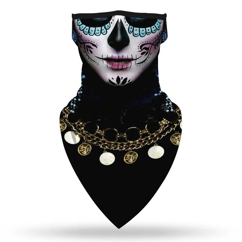 Indian Female Witch Woman Halloween Rose Butterfly Vampire Horror Cosplay Face Mask Neck Scarf Masks Bandana Headband Balaclava