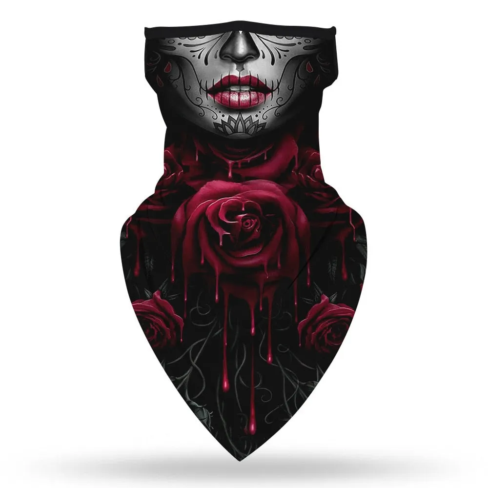 Indian Female Witch Woman Halloween Rose Butterfly Vampire Horror Cosplay Face Mask Neck Scarf Masks Bandana Headband Balaclava