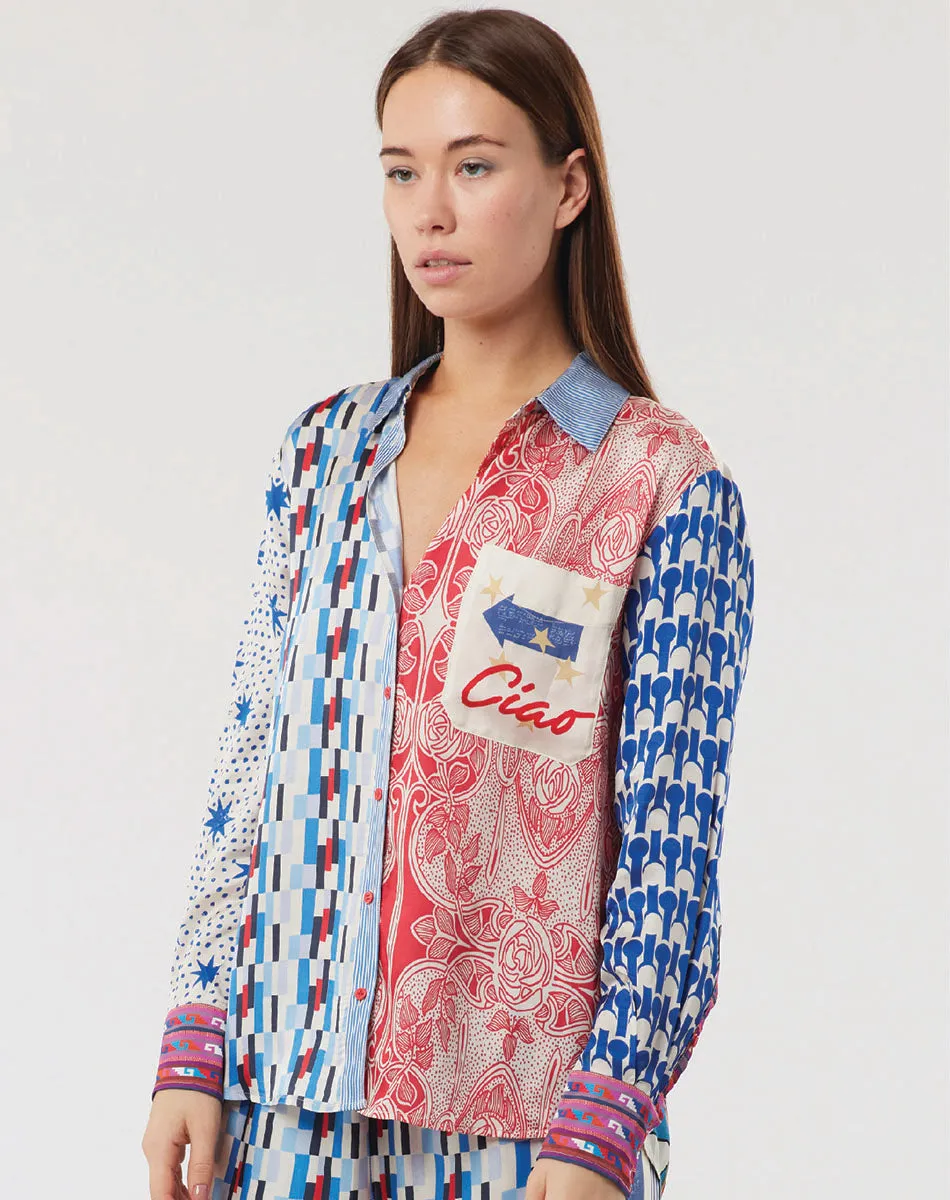 Isabel Mixed Print Nautical Shirt