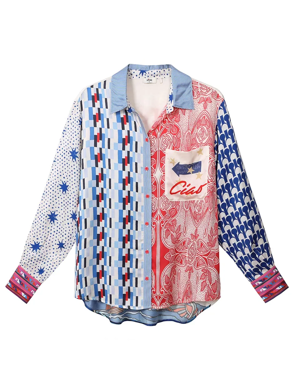 Isabel Mixed Print Nautical Shirt