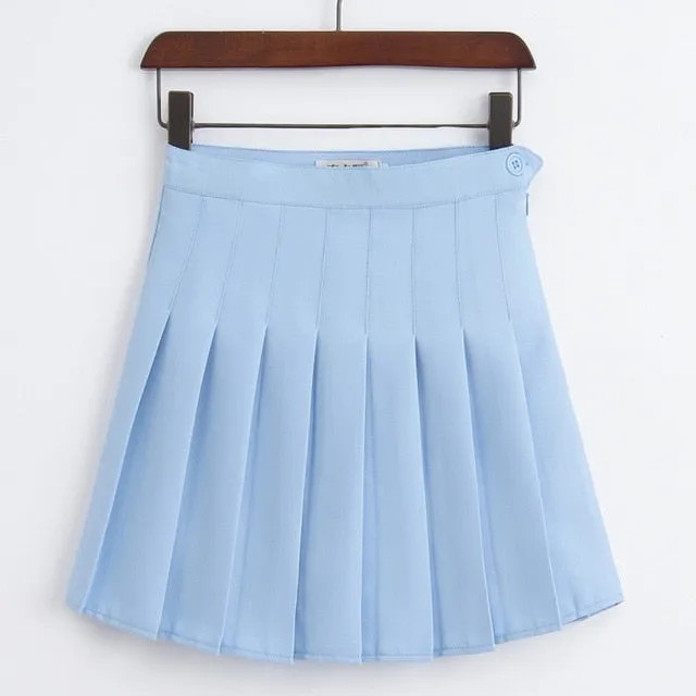 JOSKAA 2024 new 2014 Tumblr Aesthetic Womens Pastel Colors Pleated Tennis Skirt